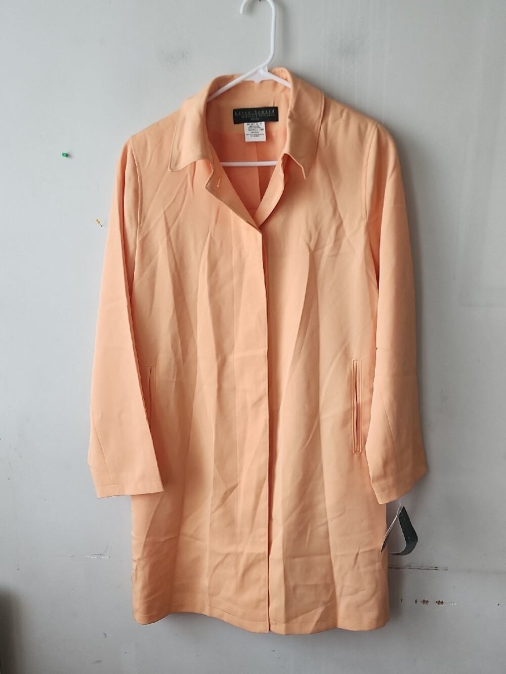 Women's Peach Single-Button Trench Coat - Picture 3 of 13
